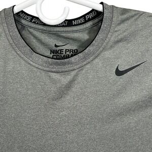 Nike Pro Combat Dri-FIT Compression Shirt Men's XL Gray Short Sleeve